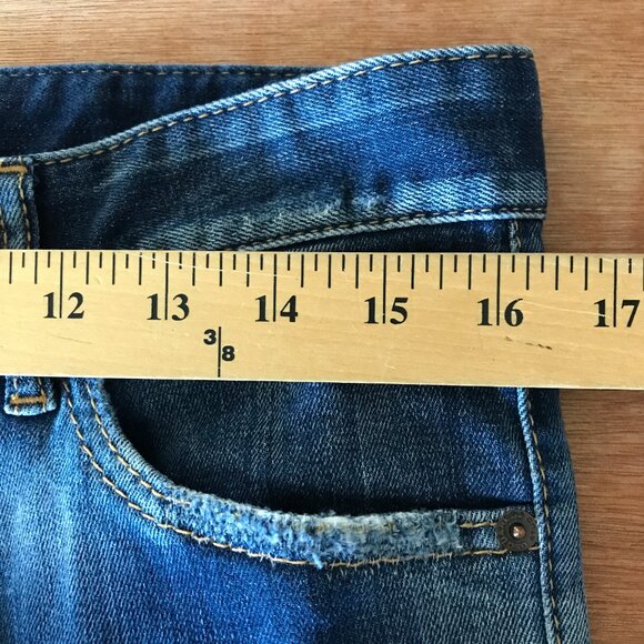 Dsquared2 Jeans Men 48 W32 Blue Low Rise Button Fly Distressed Selvedge Grunge - Picture 10 of 14